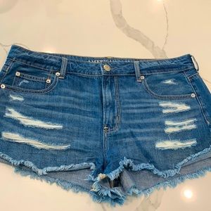 American Eagle Tomgirl Shortie Distressed Jean Shorts